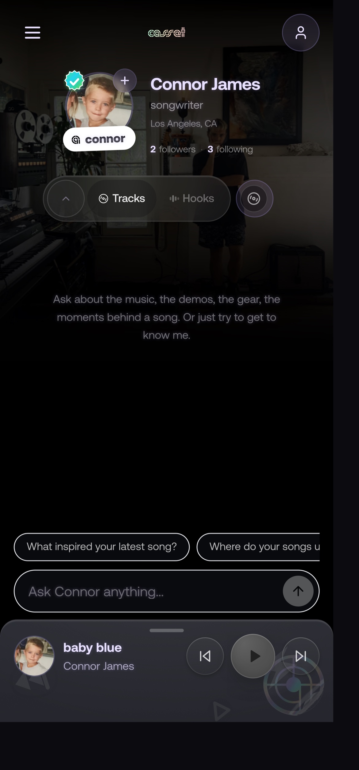 casset.fm Room - chat with the artist, live