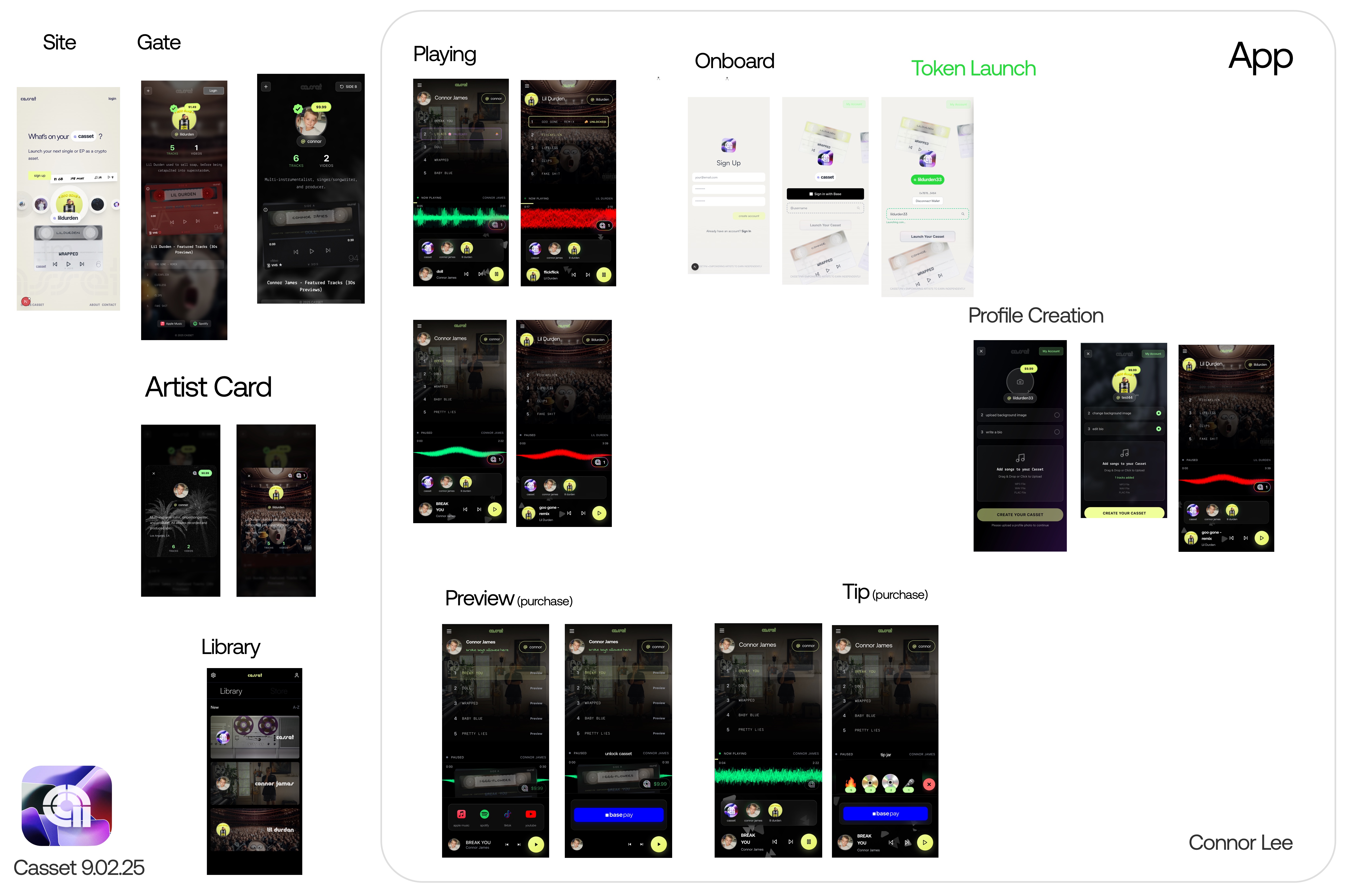 Casset Base-network UX/UI overview