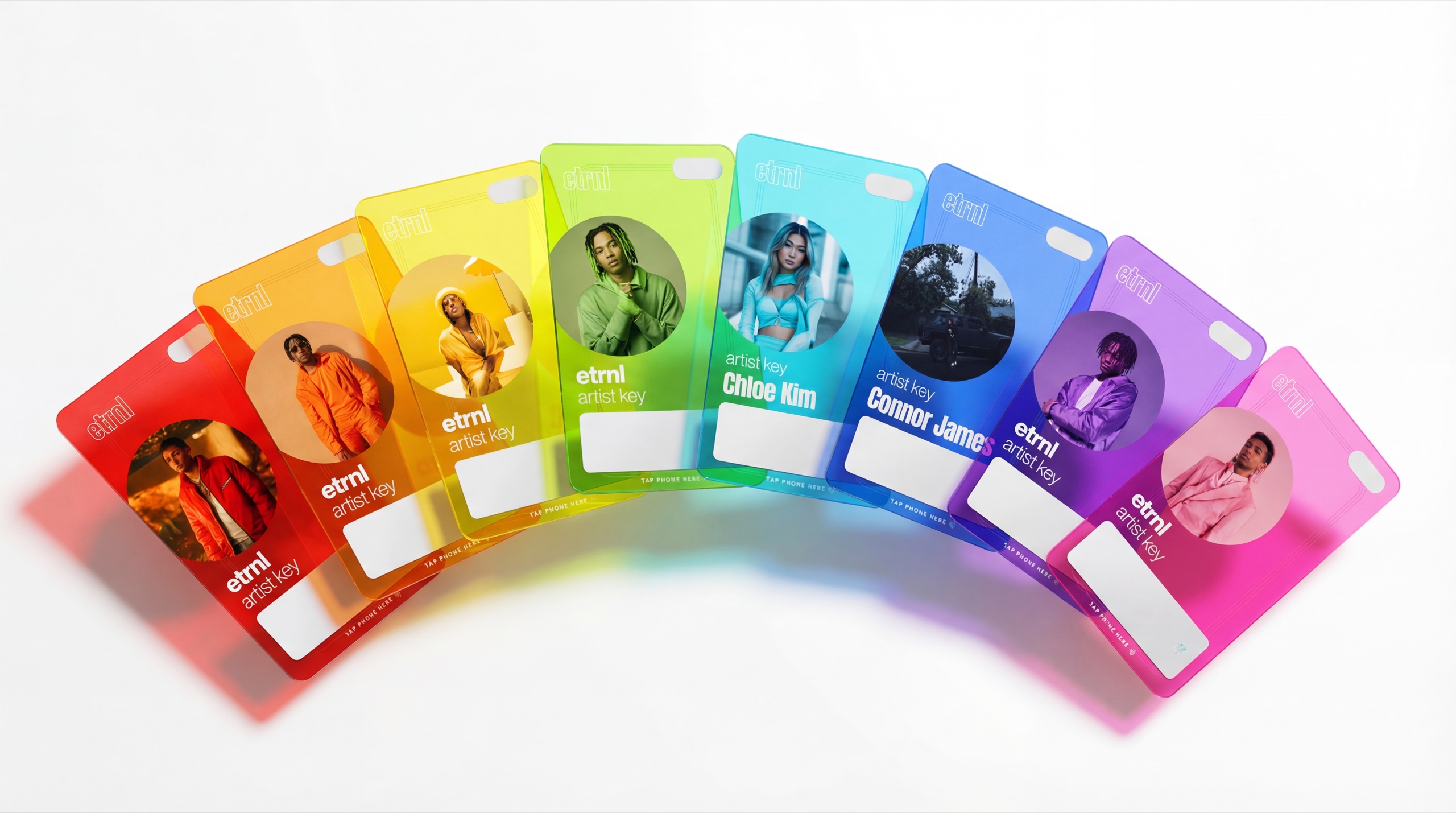 ETRNL artist key cards - rainbow spectrum