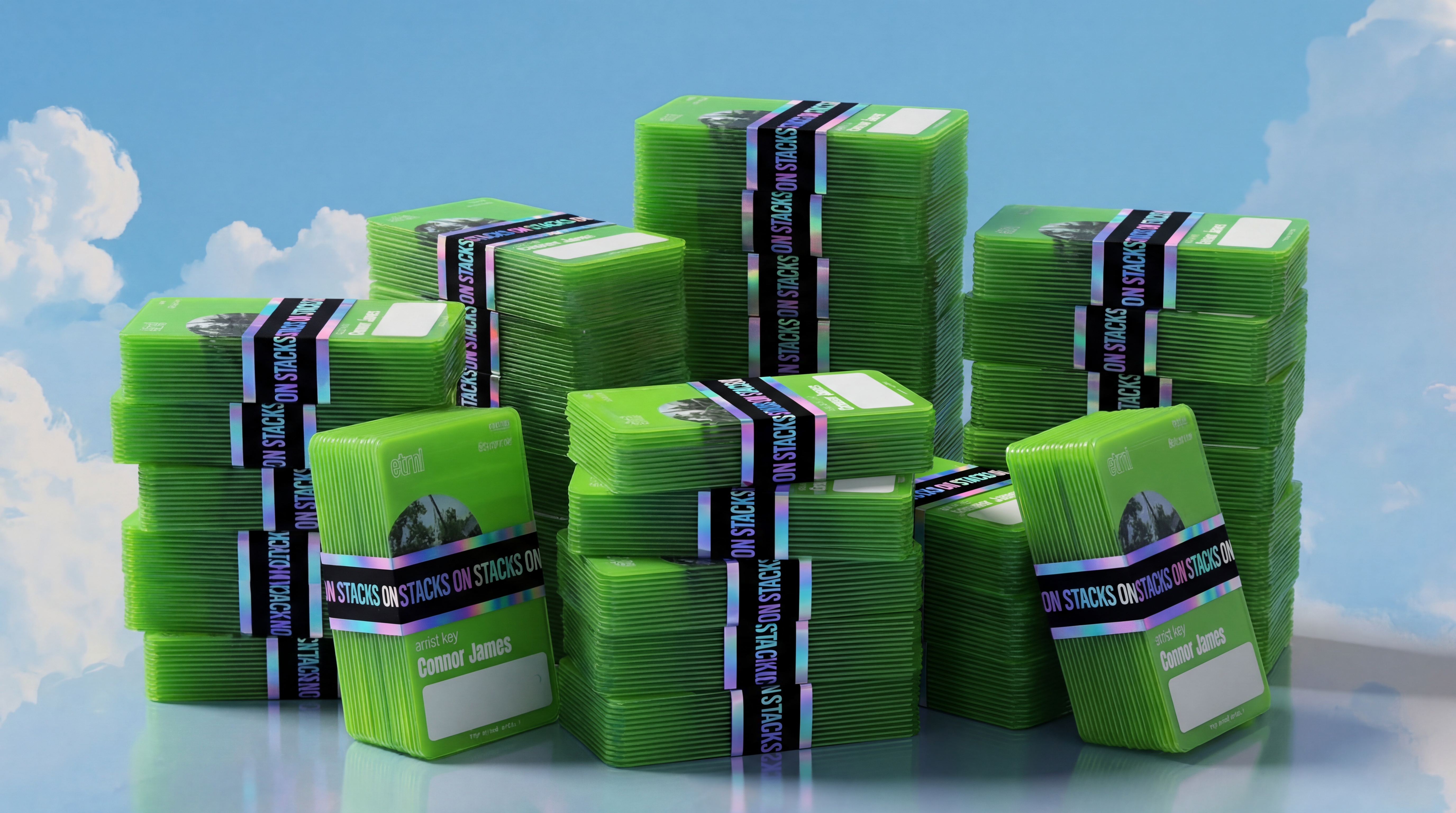 ETRNL card stacks — green series