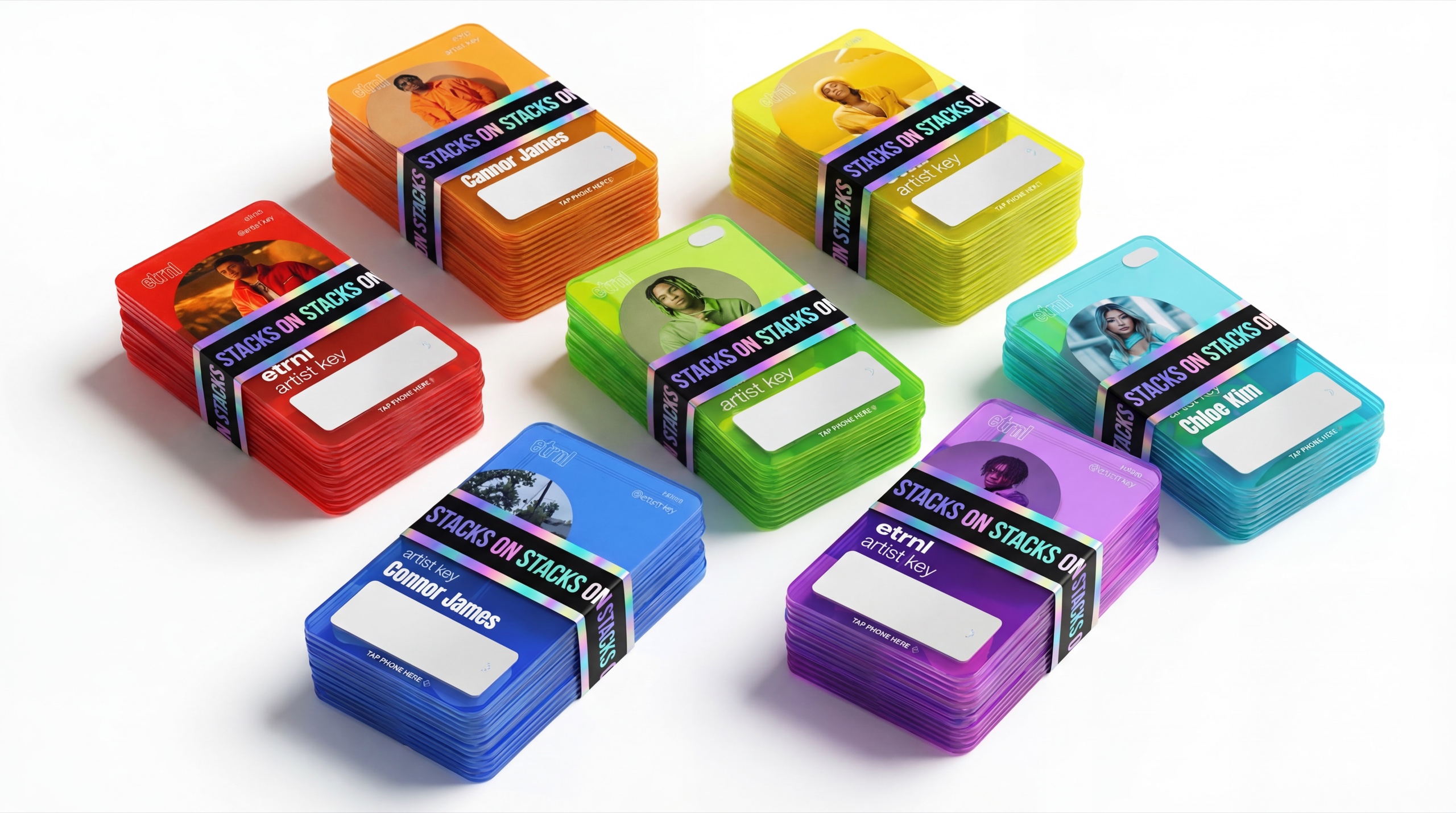 ETRNL collectible card stacks - color series