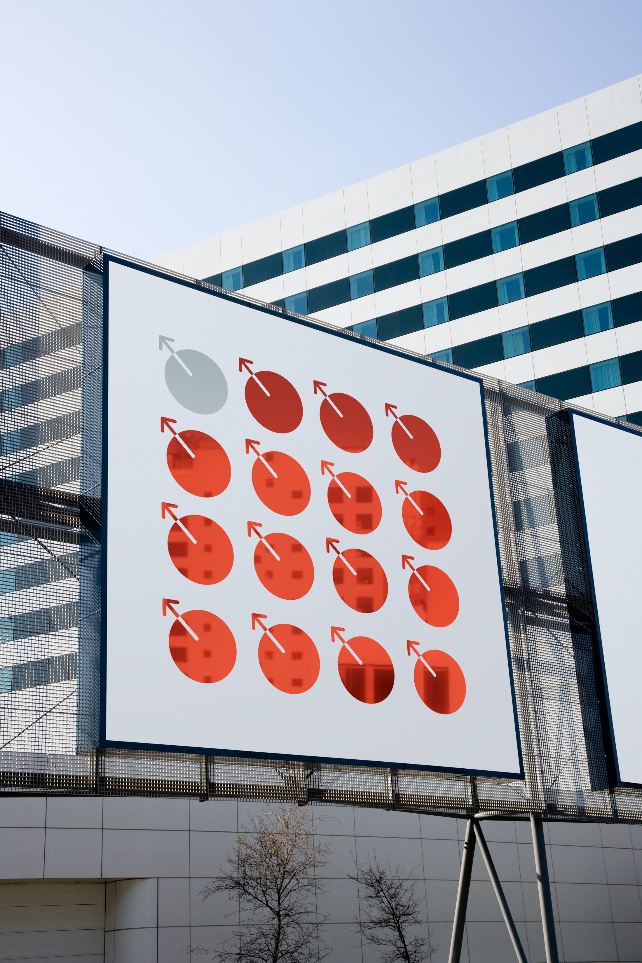 MetaDAO movement mark scaled across an outdoor billboard